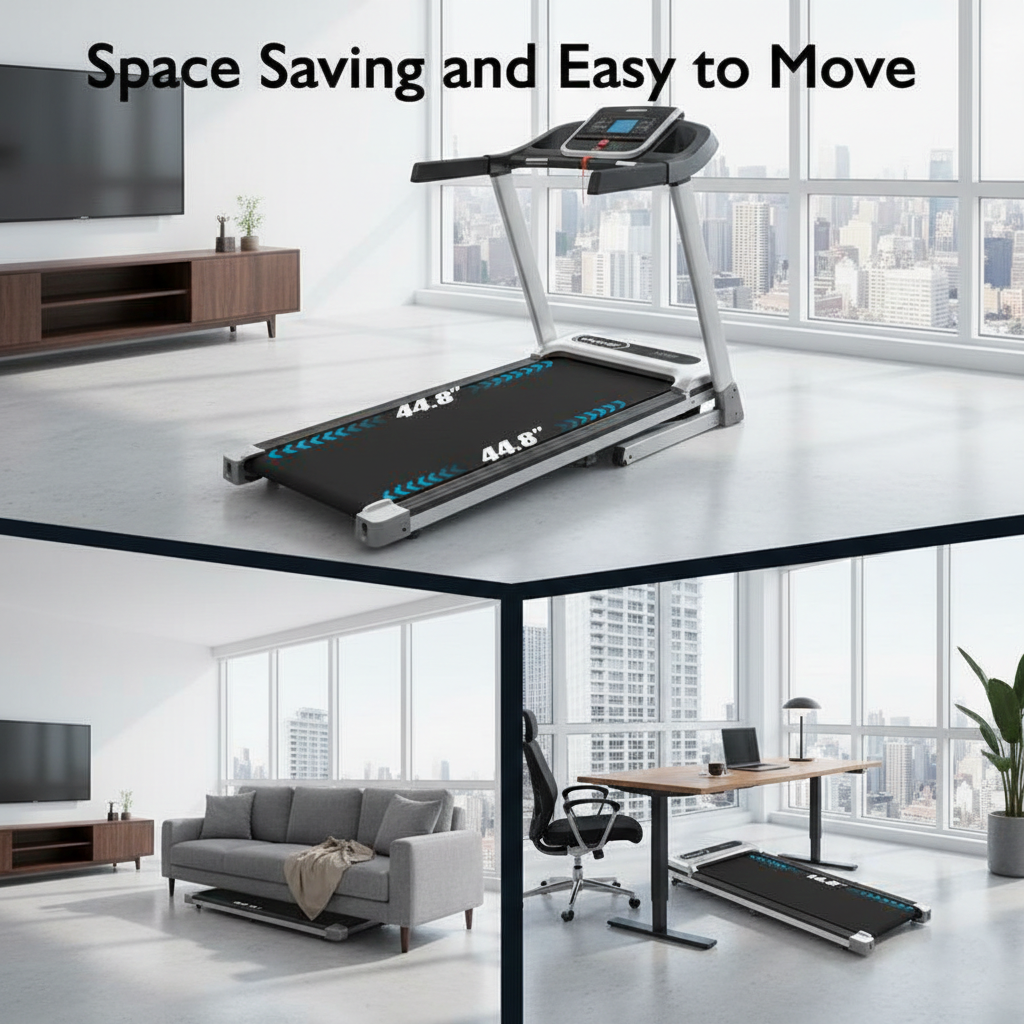 LED Display Compact Treadmill for Home