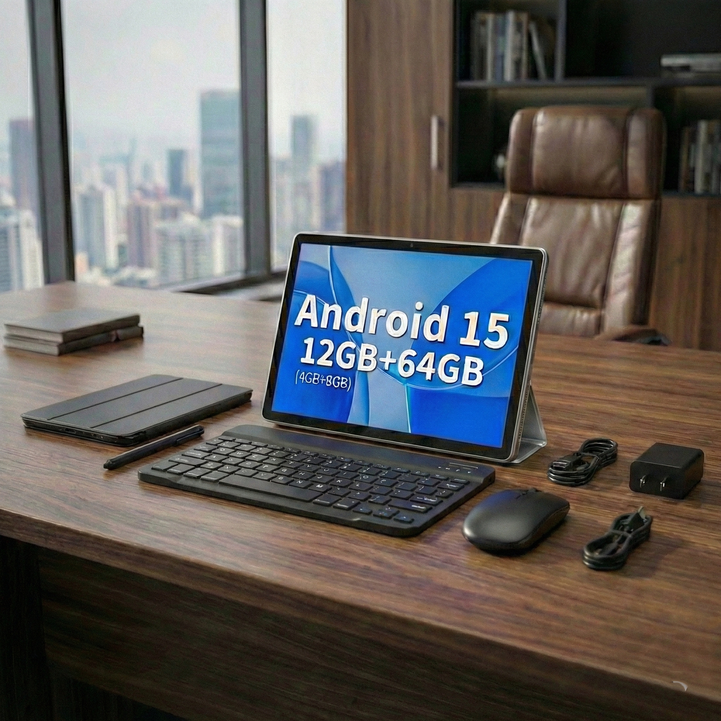 10.1" Android 15 2-in-1 Tablet