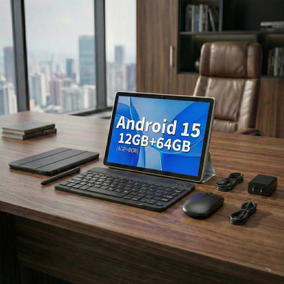 10.1" Android 15 2-in-1 Tablet