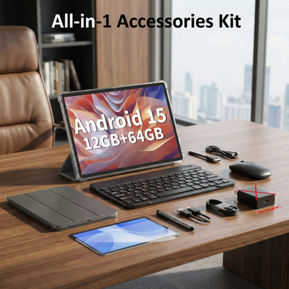 10.1" Android 15 2-in-1 Tablet