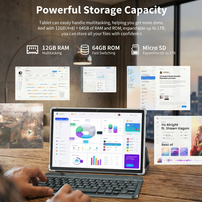 10.1" Android 15 2-in-1 Tablet