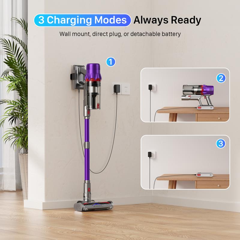 45Kpa Powerful Cordless Vacuum 55-Min Runtime