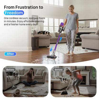 45Kpa Powerful Cordless Vacuum 55-Min Runtime