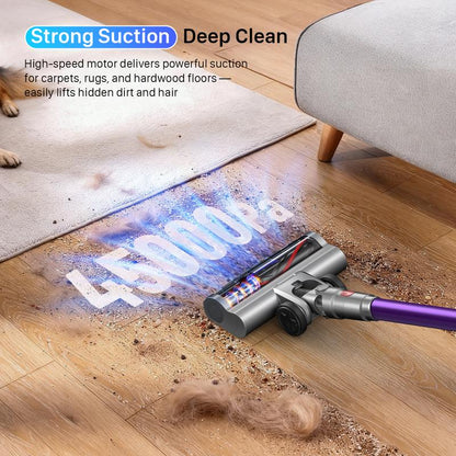 45Kpa Powerful Cordless Vacuum 55-Min Runtime