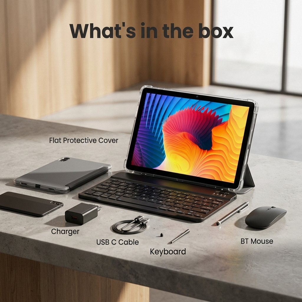 10.1" Tablet, Android 14, Keyboard, Mouse, Stylus