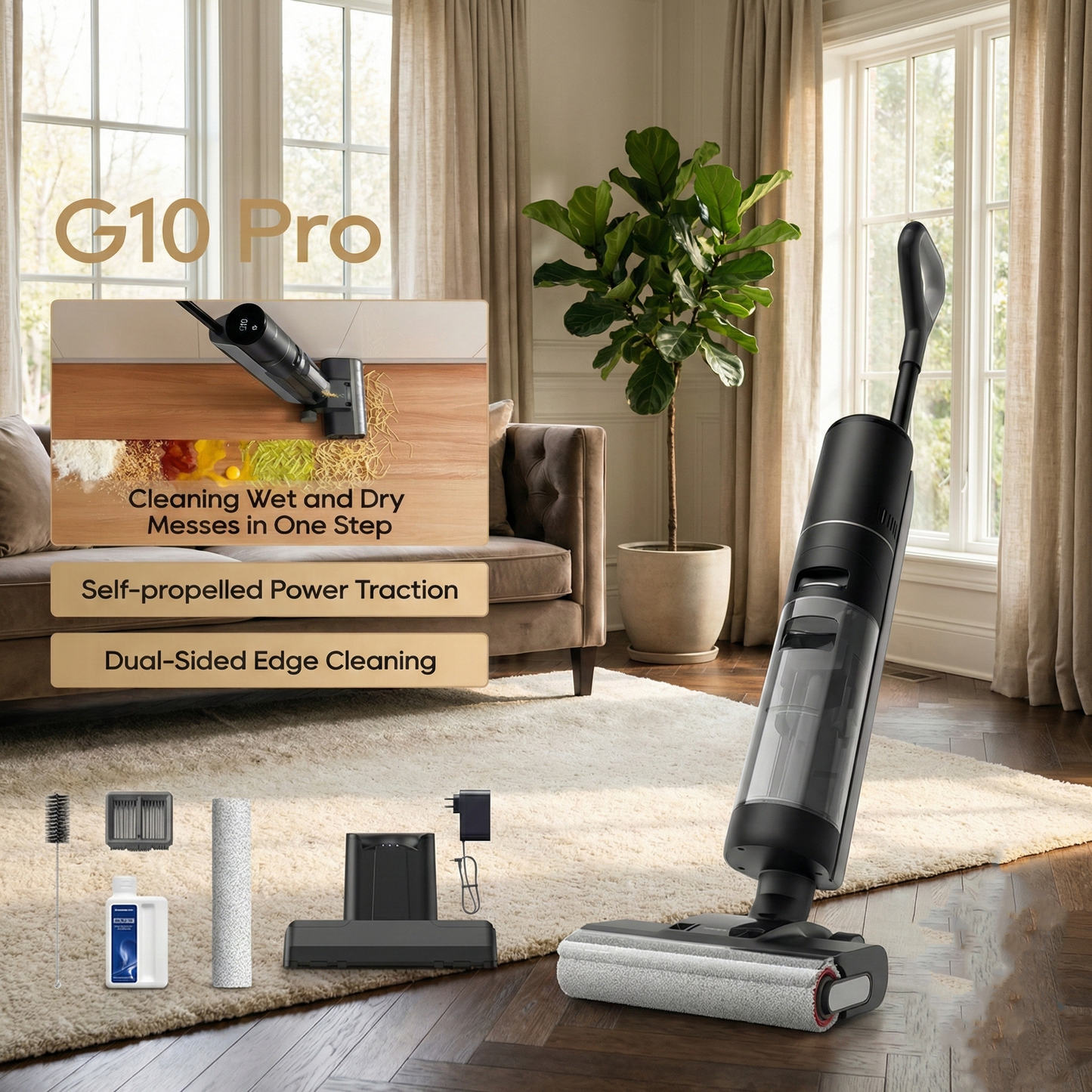 Cordless Auto-Clean Floor Mop Vacuum