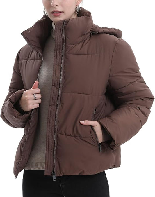 Women Puffer Jacket Hood Winter