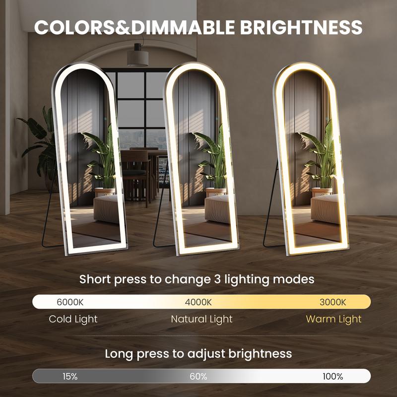 Full Length LED Mirror With Dimmable Lights