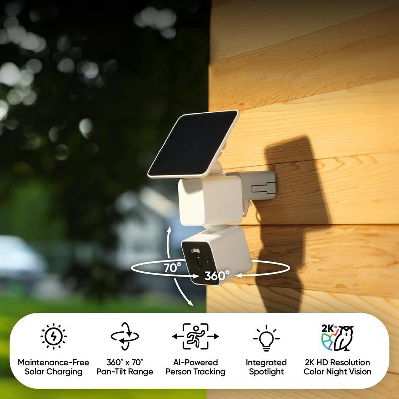 Solar 2K Wireless PTZ Security Camera Outdoor